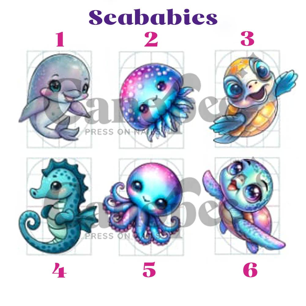 Stickers Seababies - planche de 3 stickers