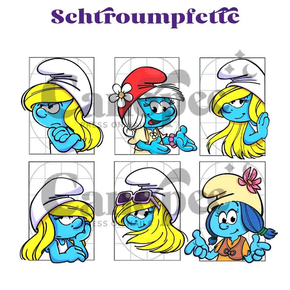 Stickers-schtroumpfette-planche-de-6-stickers